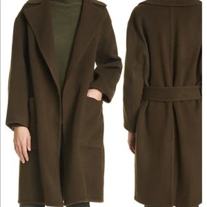 VINCE Patch Pocket Belted Wool Blend Coat